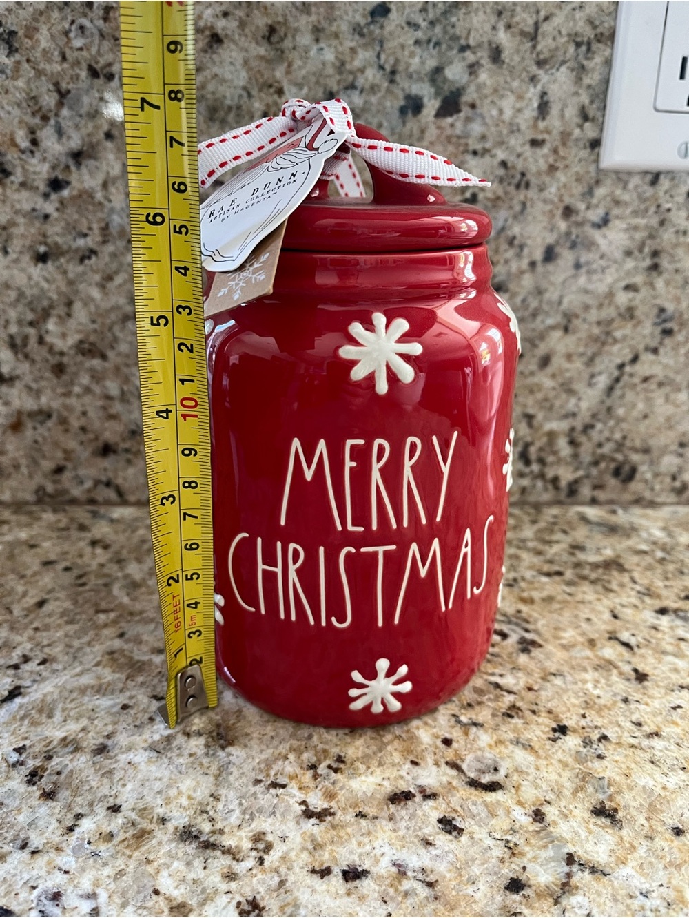 Rae Dunn Red 'Merry Christmas' Ceramic Canister